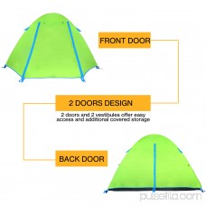 WEANAS 2-3 Backpacking Tent Double Layer Large Space for Outdoor Camping Green